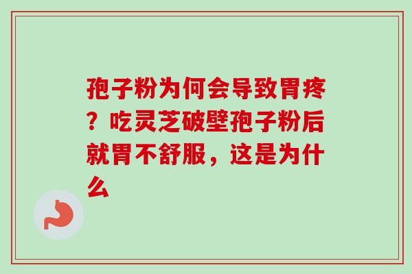 孢子粉为何会导致胃疼?吃灵芝破壁孢子粉后就胃不舒服,这是为什么-第1张图片-卓越灵芝孢子粉 孢子粉为何会导致胃疼?吃灵芝破壁孢子粉后就胃不舒服,这是为什么-第1张图片-卓越灵芝孢子粉