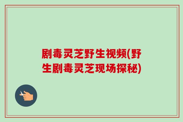 剧毒灵芝野生视频(野生剧毒灵芝现场探秘)-第1张图片-卓越灵芝孢子粉 剧毒灵芝野生视频(野生剧毒灵芝现场探秘)-第1张图片-卓越灵芝孢子粉
