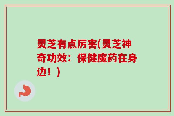 灵芝有点厉害(灵芝神奇功效：保健魔药在身边！)-第1张图片-卓越灵芝孢子粉