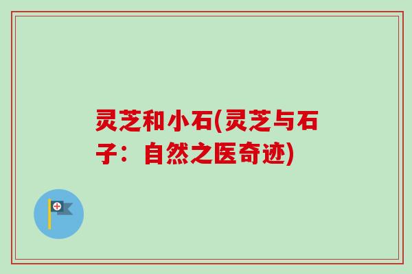 灵芝和小石(灵芝与石子：自然之医奇迹)-第1张图片-卓越灵芝孢子粉