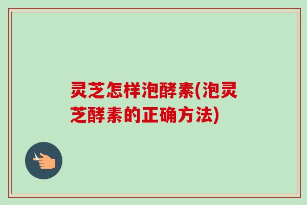 灵芝怎样泡酵素(泡灵芝酵素的正确方法)-第1张图片-卓越灵芝孢子粉