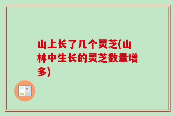 山上长了几个灵芝(山林中生长的灵芝数量增多)-第1张图片-卓越灵芝孢子粉 山上长了几个灵芝(山林中生长的灵芝数量增多)-第1张图片-卓越灵芝孢子粉