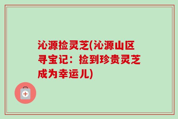 沁源捡灵芝(沁源山区寻宝记：捡到珍贵灵芝成为幸运儿)-第1张图片-卓越灵芝孢子粉