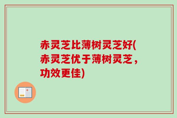 赤灵芝比薄树灵芝好(赤灵芝优于薄树灵芝，功效更佳)-第1张图片-卓越灵芝孢子粉