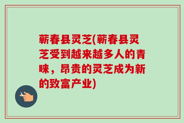 蕲春县灵芝(蕲春县灵芝受到越来越多人的青睐,昂贵的灵芝成为新的致富产业)-第1张图片-卓越灵芝孢子粉 蕲春县灵芝(蕲春县灵芝受到越来越多人的青睐,昂贵的灵芝成为新的致富产业)-第1张图片-卓越灵芝孢子粉