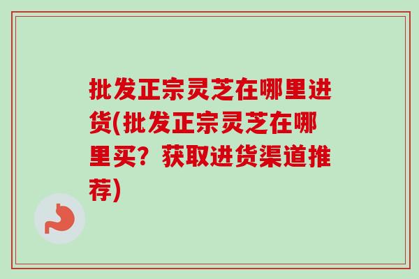 批发正宗灵芝在哪里进货(批发正宗灵芝在哪里买?获取进货渠道推荐)-第1张图片-卓越灵芝孢子粉 批发正宗灵芝在哪里进货(批发正宗灵芝在哪里买?获取进货渠道推荐)-第1张图片-卓越灵芝孢子粉