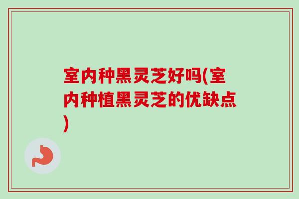 室内种黑灵芝好吗(室内种植黑灵芝的优缺点)-第1张图片-卓越灵芝孢子粉