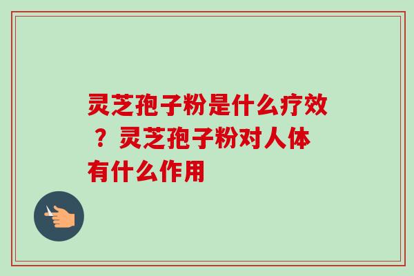 灵芝孢子粉是什么疗效 ?灵芝孢子粉对人体有什么作用-第1张图片-卓越灵芝孢子粉 灵芝孢子粉是什么疗效 ?灵芝孢子粉对人体有什么作用-第1张图片-卓越灵芝孢子粉