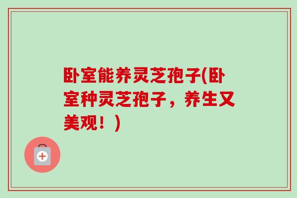 卧室能养灵芝孢子(卧室种灵芝孢子，养生又美观！)-第1张图片-卓越灵芝孢子粉