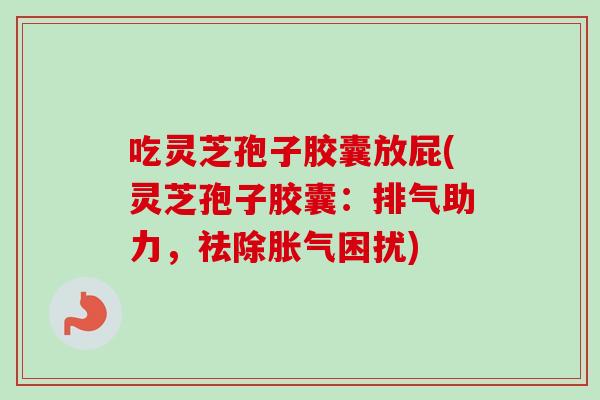 吃灵芝孢子胶囊放屁(灵芝孢子胶囊:排气助力,祛除胀气困扰)-第1张图片-卓越灵芝孢子粉 吃灵芝孢子胶囊放屁(灵芝孢子胶囊:排气助力,祛除胀气困扰)-第1张图片-卓越灵芝孢子粉