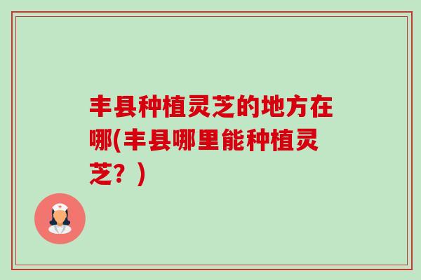 丰县种植灵芝的地方在哪(丰县哪里能种植灵芝？)-第1张图片-卓越灵芝孢子粉