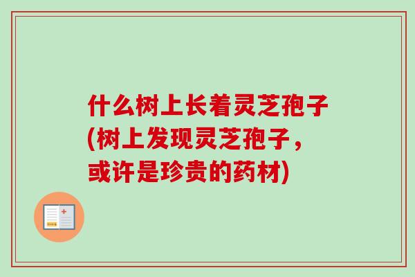 什么树上长着灵芝孢子(树上发现灵芝孢子,或许是珍贵的药材)-第1张图片-卓越灵芝孢子粉 什么树上长着灵芝孢子(树上发现灵芝孢子,或许是珍贵的药材)-第1张图片-卓越灵芝孢子粉