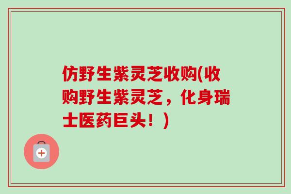 仿野生紫灵芝收购(收购野生紫灵芝，化身瑞士医药巨头！)-第1张图片-卓越灵芝孢子粉