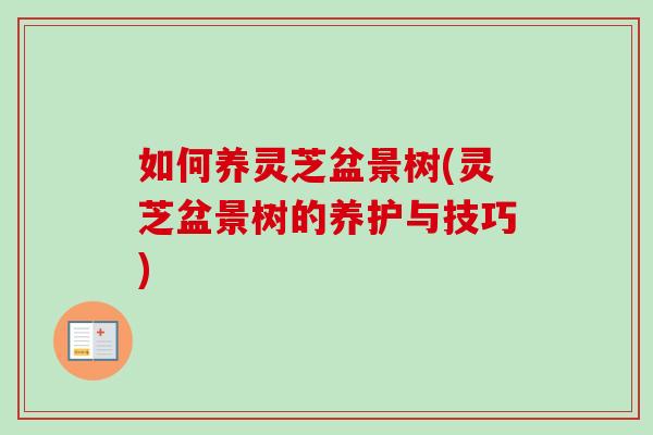 如何养灵芝盆景树(灵芝盆景树的养护与技巧)-第1张图片-卓越灵芝孢子粉 如何养灵芝盆景树(灵芝盆景树的养护与技巧)-第1张图片-卓越灵芝孢子粉