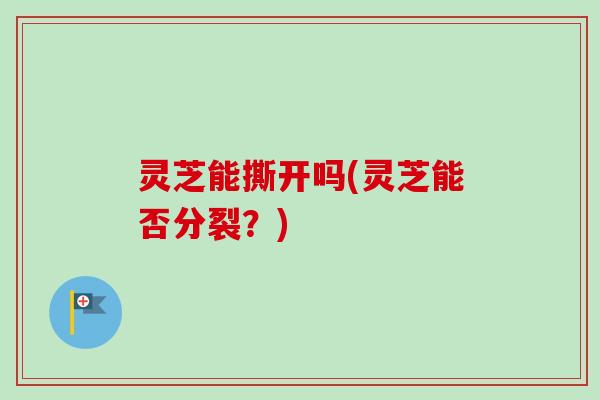 灵芝能撕开吗(灵芝能否分裂?)-第1张图片-卓越灵芝孢子粉 灵芝能撕开吗(灵芝能否分裂?)-第1张图片-卓越灵芝孢子粉