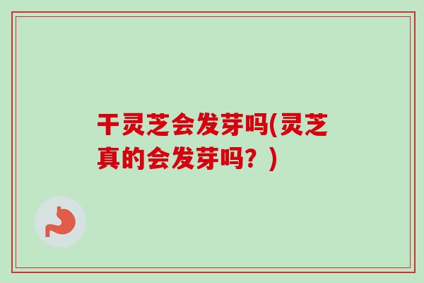 干灵芝会发芽吗(灵芝真的会发芽吗？)-第1张图片-卓越灵芝孢子粉
