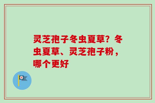 灵芝孢子冬虫夏草?冬虫夏草、灵芝孢子粉,哪个更好-第1张图片-卓越灵芝孢子粉 灵芝孢子冬虫夏草?冬虫夏草、灵芝孢子粉,哪个更好-第1张图片-卓越灵芝孢子粉