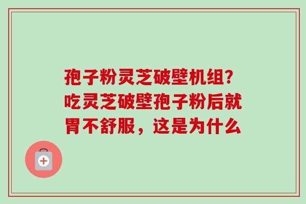 孢子粉灵芝破壁机组?吃灵芝破壁孢子粉后就胃不舒服,这是为什么-第1张图片-卓越灵芝孢子粉 孢子粉灵芝破壁机组?吃灵芝破壁孢子粉后就胃不舒服,这是为什么-第1张图片-卓越灵芝孢子粉