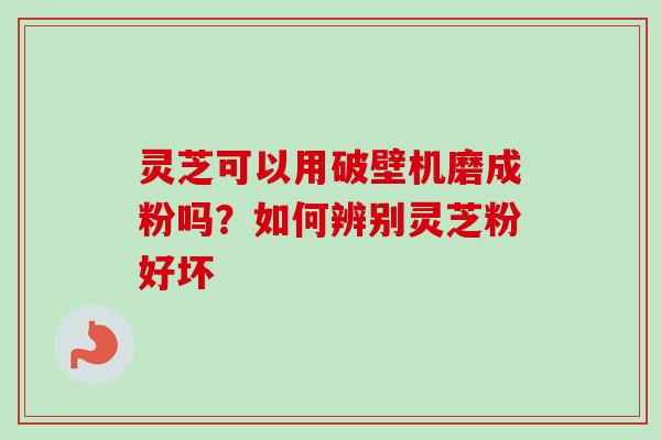 灵芝可以用破壁机磨成粉吗?如何辨别灵芝粉好坏-第1张图片-卓越灵芝孢子粉 灵芝可以用破壁机磨成粉吗?如何辨别灵芝粉好坏-第1张图片-卓越灵芝孢子粉