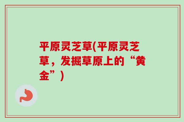 平原灵芝草(平原灵芝草，发掘草原上的“黄金”)-第1张图片-卓越灵芝孢子粉