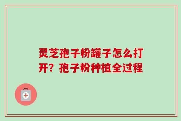 灵芝孢子粉罐子怎么打开?孢子粉种植全过程-第1张图片-卓越灵芝孢子粉 灵芝孢子粉罐子怎么打开?孢子粉种植全过程-第1张图片-卓越灵芝孢子粉