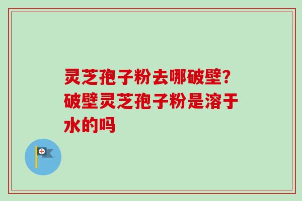灵芝孢子粉去哪破壁？破壁灵芝孢子粉是溶于水的吗-第1张图片-卓越灵芝孢子粉
