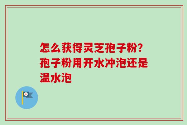 怎么获得灵芝孢子粉?孢子粉用开水冲泡还是温水泡-第1张图片-卓越灵芝孢子粉 怎么获得灵芝孢子粉?孢子粉用开水冲泡还是温水泡-第1张图片-卓越灵芝孢子粉