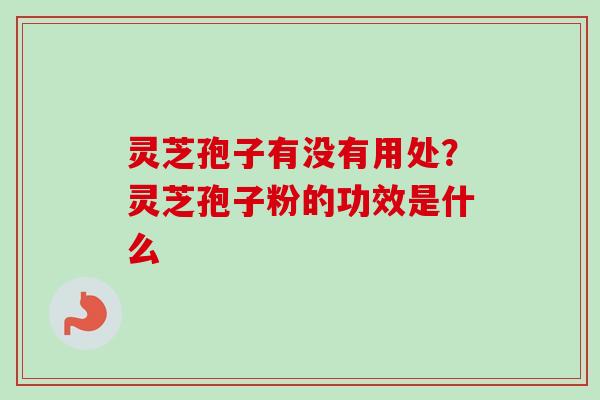 灵芝孢子有没有用处？灵芝孢子粉的功效是什么-第1张图片-卓越灵芝孢子粉