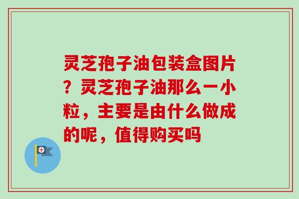 灵芝孢子油包装盒图片？灵芝孢子油那么一小粒，主要是由什么做成的呢，值得购买吗-第1张图片-卓越灵芝孢子粉