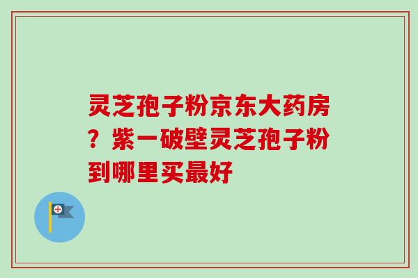 灵芝孢子粉京东大药房？紫一破壁灵芝孢子粉到哪里买最好-第1张图片-卓越灵芝孢子粉