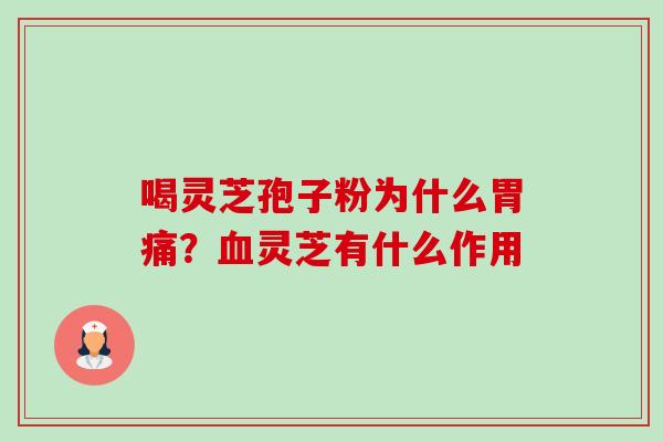 喝灵芝孢子粉为什么胃痛？血灵芝有什么作用-第1张图片-卓越灵芝孢子粉