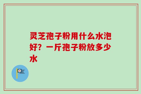灵芝孢子粉用什么水泡好?一斤孢子粉放多少水-第1张图片-卓越灵芝孢子粉 灵芝孢子粉用什么水泡好?一斤孢子粉放多少水-第1张图片-卓越灵芝孢子粉