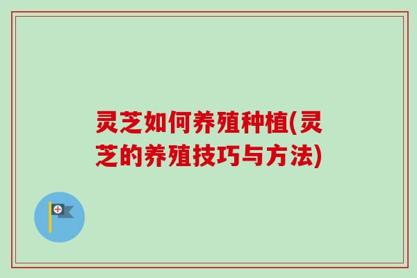 灵芝如何养殖种植(灵芝的养殖技巧与方法)-第1张图片-卓越灵芝孢子粉