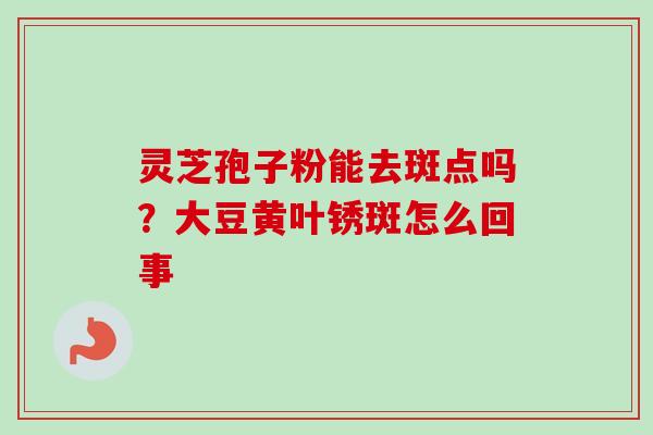 灵芝孢子粉能去斑点吗？大豆黄叶锈斑怎么回事-第1张图片-卓越灵芝孢子粉