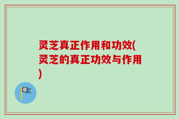 灵芝真正作用和功效(灵芝的真正功效与作用)-第1张图片-卓越灵芝孢子粉 灵芝真正作用和功效(灵芝的真正功效与作用)-第1张图片-卓越灵芝孢子粉