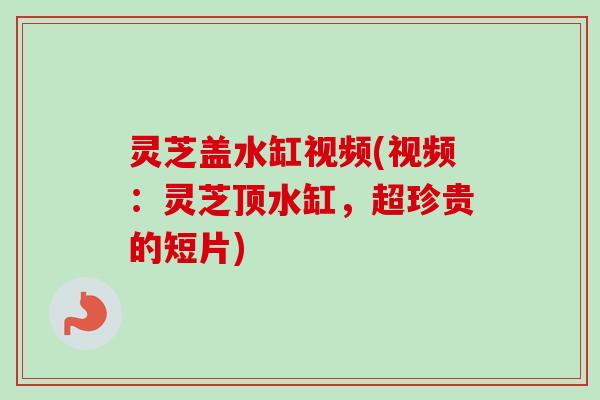 灵芝盖水缸视频(视频:灵芝顶水缸,超珍贵的短片)-第1张图片-卓越灵芝孢子粉 灵芝盖水缸视频(视频:灵芝顶水缸,超珍贵的短片)-第1张图片-卓越灵芝孢子粉