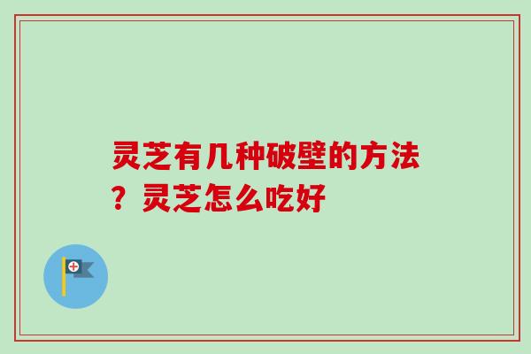 灵芝有几种破壁的方法?灵芝怎么吃好-第1张图片-卓越灵芝孢子粉 灵芝有几种破壁的方法?灵芝怎么吃好-第1张图片-卓越灵芝孢子粉