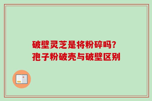 破壁灵芝是将粉碎吗?孢子粉破壳与破壁区别-第1张图片-卓越灵芝孢子粉 破壁灵芝是将粉碎吗?孢子粉破壳与破壁区别-第1张图片-卓越灵芝孢子粉