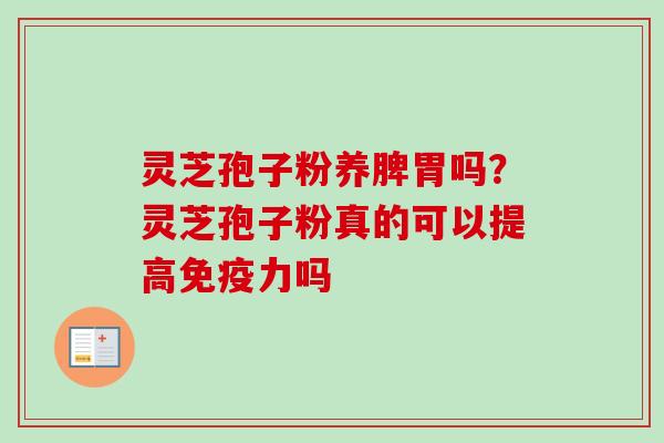 灵芝孢子粉养脾胃吗?灵芝孢子粉真的可以提高免疫力吗-第1张图片-卓越灵芝孢子粉 灵芝孢子粉养脾胃吗?灵芝孢子粉真的可以提高免疫力吗-第1张图片-卓越灵芝孢子粉