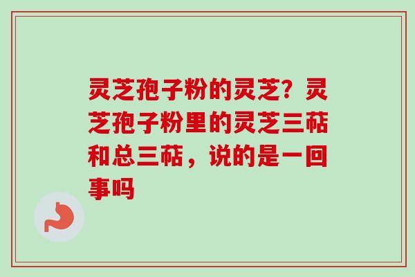 灵芝孢子粉的灵芝？灵芝孢子粉里的灵芝三萜和总三萜，说的是一回事吗-第1张图片-卓越灵芝孢子粉