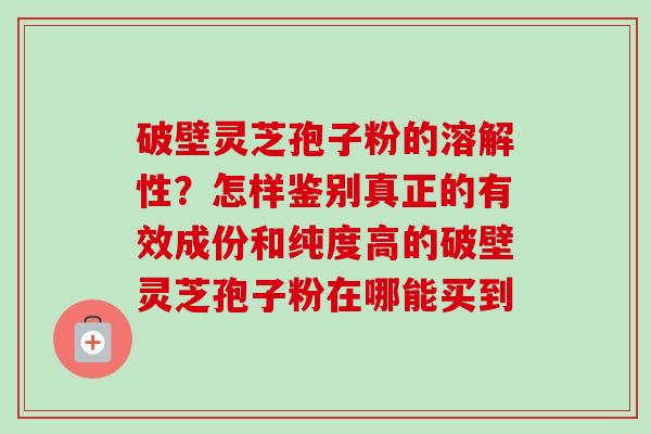 破壁灵芝孢子粉的溶解性？怎样鉴别真正的有效成份和纯度高的破壁灵芝孢子粉在哪能买到-第1张图片-卓越灵芝孢子粉
