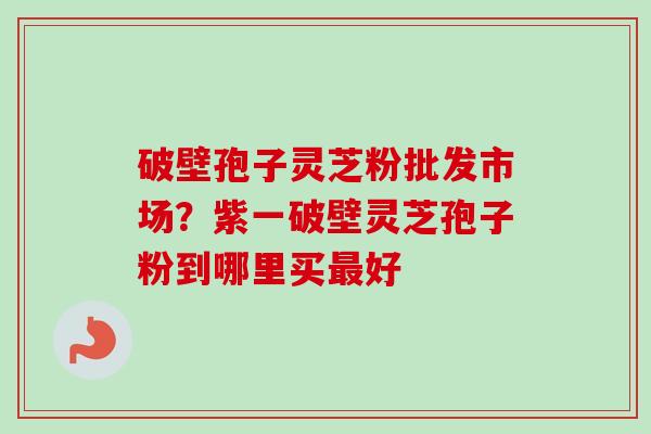 破壁孢子灵芝粉批发市场？紫一破壁灵芝孢子粉到哪里买最好-第1张图片-卓越灵芝孢子粉