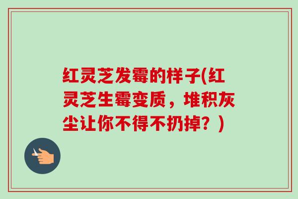 红灵芝发霉的样子(红灵芝生霉变质,堆积灰尘让你不得不扔掉?)-第1张图片-卓越灵芝孢子粉 红灵芝发霉的样子(红灵芝生霉变质,堆积灰尘让你不得不扔掉?)-第1张图片-卓越灵芝孢子粉