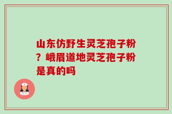 山东仿野生灵芝孢子粉?峨眉道地灵芝孢子粉是真的吗-第1张图片-卓越灵芝孢子粉 山东仿野生灵芝孢子粉?峨眉道地灵芝孢子粉是真的吗-第1张图片-卓越灵芝孢子粉