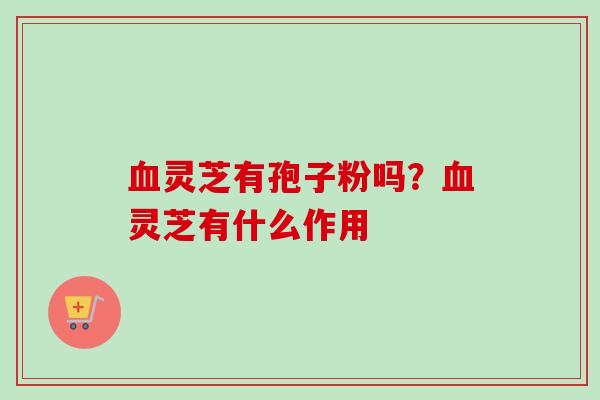 血灵芝有孢子粉吗？血灵芝有什么作用-第1张图片-卓越灵芝孢子粉