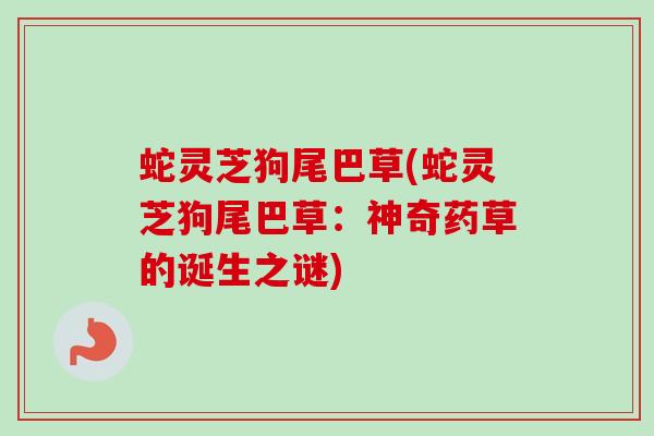 蛇灵芝狗尾巴草(蛇灵芝狗尾巴草:神奇药草的诞生之谜)-第1张图片-卓越灵芝孢子粉 蛇灵芝狗尾巴草(蛇灵芝狗尾巴草:神奇药草的诞生之谜)-第1张图片-卓越灵芝孢子粉