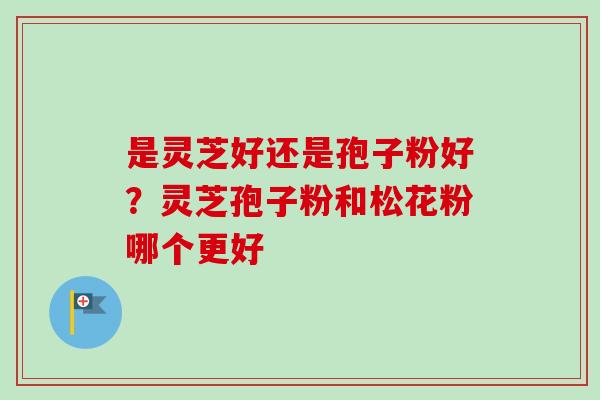 是灵芝好还是孢子粉好?灵芝孢子粉和松花粉哪个更好-第1张图片-卓越灵芝孢子粉 是灵芝好还是孢子粉好?灵芝孢子粉和松花粉哪个更好-第1张图片-卓越灵芝孢子粉
