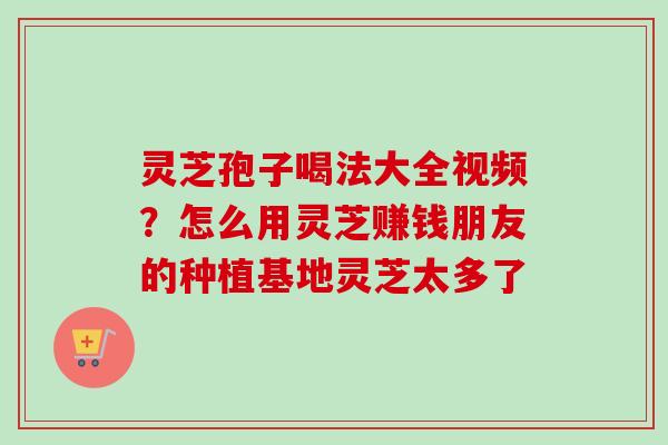 灵芝孢子喝法大全视频?怎么用灵芝赚钱朋友的种植基地灵芝太多了-第1张图片-卓越灵芝孢子粉 灵芝孢子喝法大全视频?怎么用灵芝赚钱朋友的种植基地灵芝太多了-第1张图片-卓越灵芝孢子粉