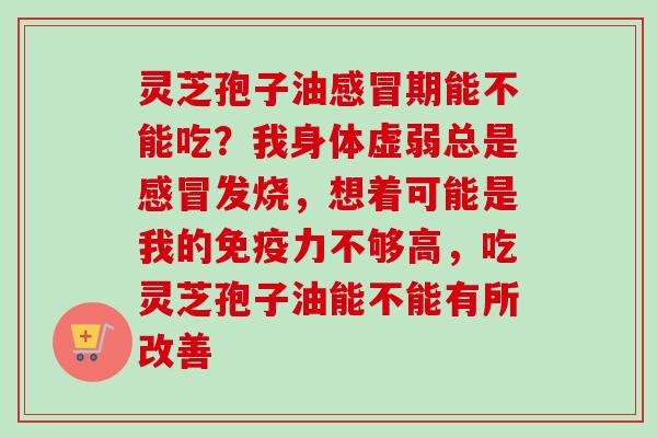 灵芝孢子油感冒期能不能吃?我身体虚弱总是感冒发烧,想着可能是我的免疫力不够高,吃灵芝孢子油能不能有所改善-第1张图片-卓越灵芝孢子粉 灵芝孢子油感冒期能不能吃?我身体虚弱总是感冒发烧,想着可能是我的免疫力不够高,吃灵芝孢子油能不能有所改善-第1张图片-卓越灵芝孢子粉