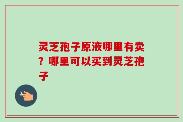 灵芝孢子原液哪里有卖?哪里可以买到灵芝孢子-第1张图片-卓越灵芝孢子粉 灵芝孢子原液哪里有卖?哪里可以买到灵芝孢子-第1张图片-卓越灵芝孢子粉